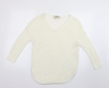 Womens UK Size M Papaya White Pullover Jumper