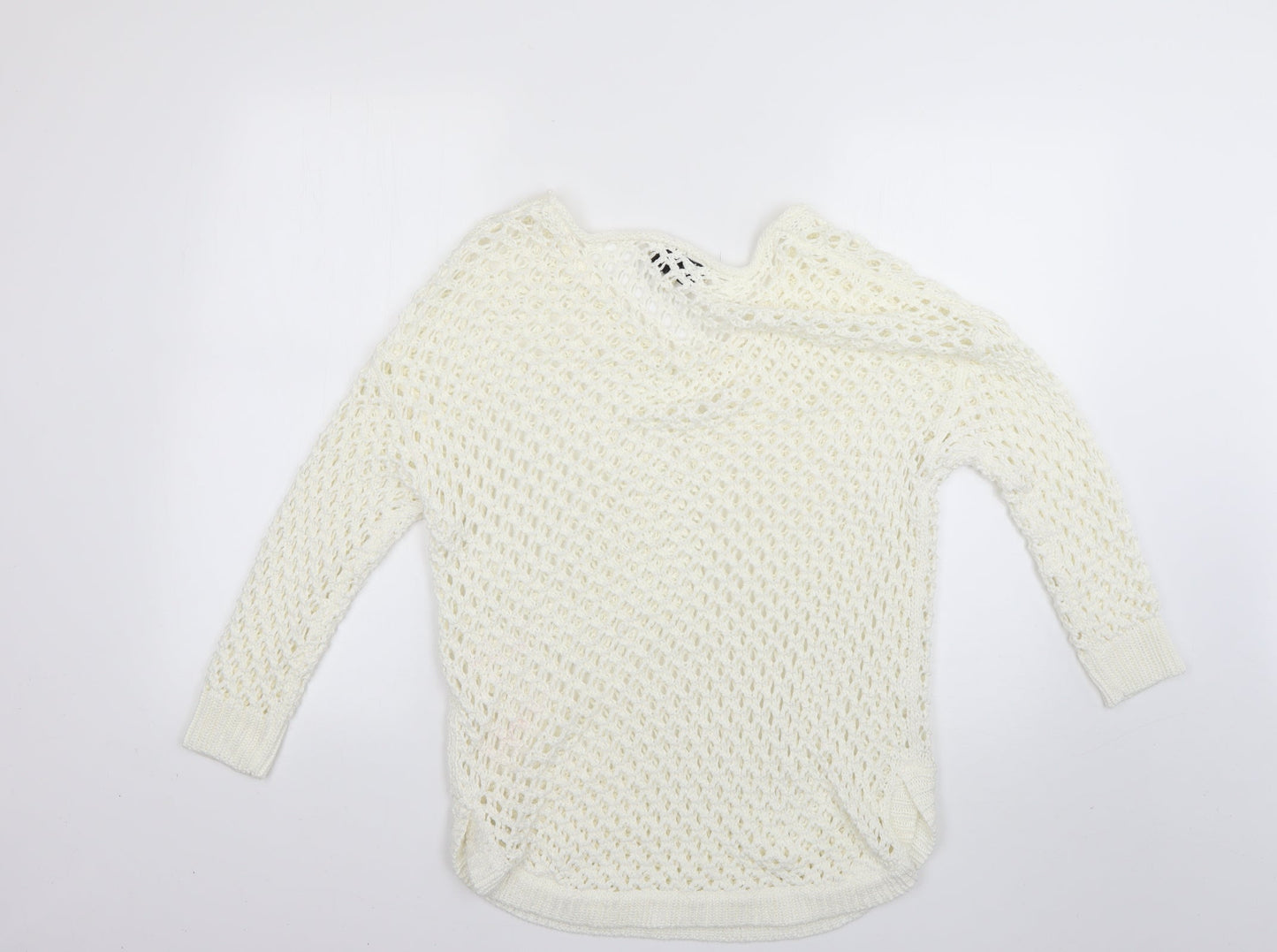 Womens UK Size M Papaya White Pullover Jumper