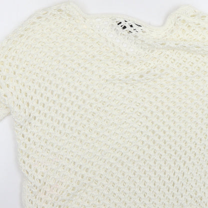 Womens UK Size M Papaya White Pullover Jumper