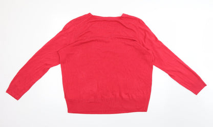 Womens UK Size 20 marks Red Pullover Jumper