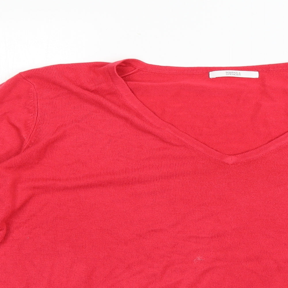 Womens UK Size 20 marks Red Pullover Jumper