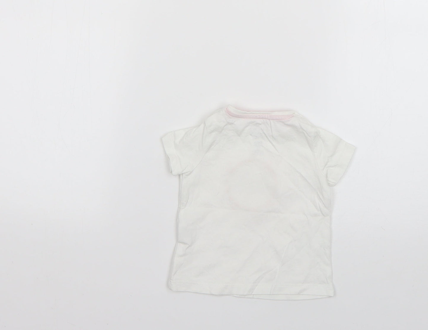 F&F Baby White Geometric  Basic T-Shirt Size 0-3 Months