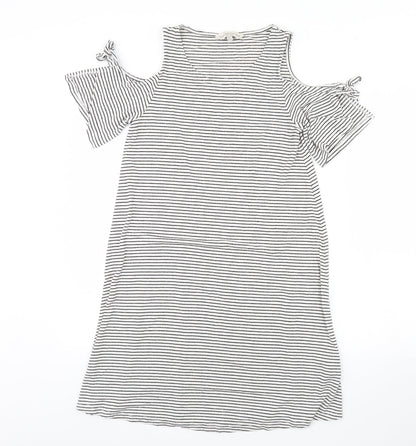 F&F Womens White Striped  Mini  Size 10
