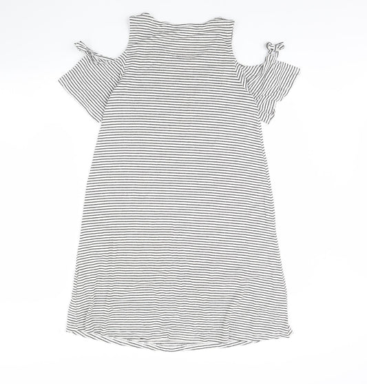 F&F Womens White Striped  Mini  Size 10
