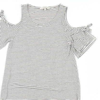 F&F Womens White Striped  Mini  Size 10