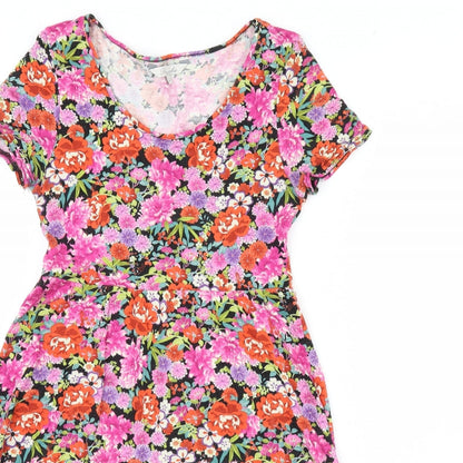 Peacocks Womens Multicoloured Floral  Mini  Size 8