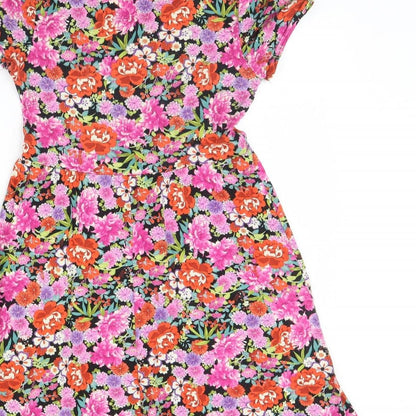 Peacocks Womens Multicoloured Floral  Mini  Size 8