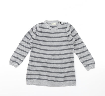 Additional front view of Next girls’ grey striped jumper, size 5, years