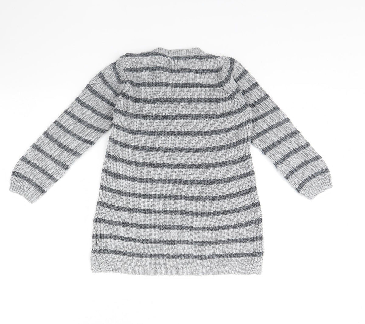 Back view of Next girls’ grey striped jumper, size 5, years
