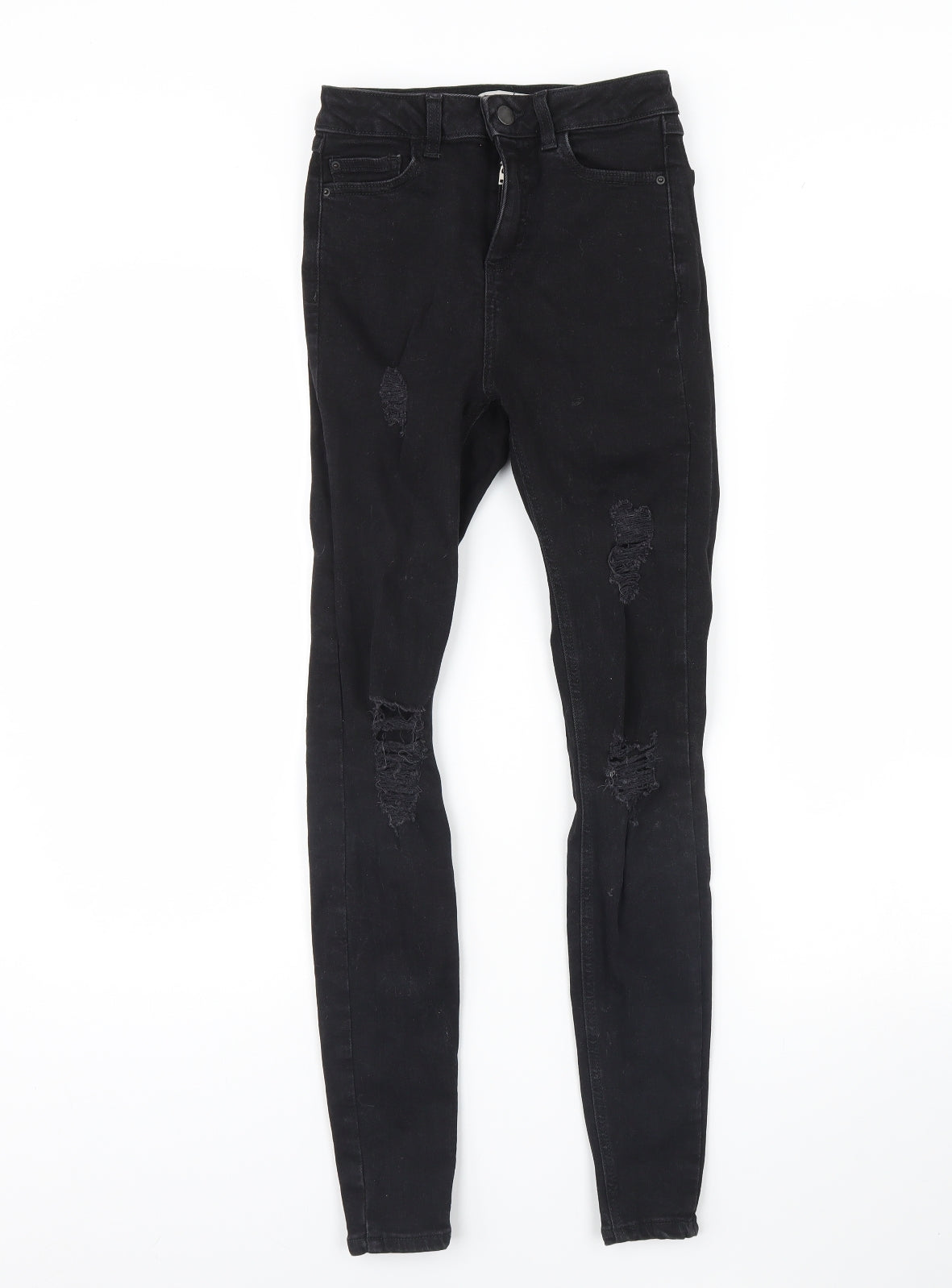 Denim & Co. Womens Black  Denim Skinny Jeans Size 6 L28 in