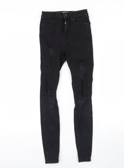 Denim & Co. Womens Black  Denim Skinny Jeans Size 6 L28 in