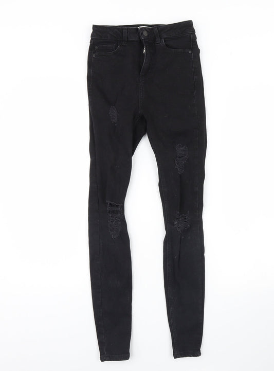 Denim & Co. Womens Black  Denim Skinny Jeans Size 6 L28 in