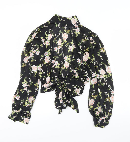 Womens UK Size 6 Topshop Black Basic Blouse