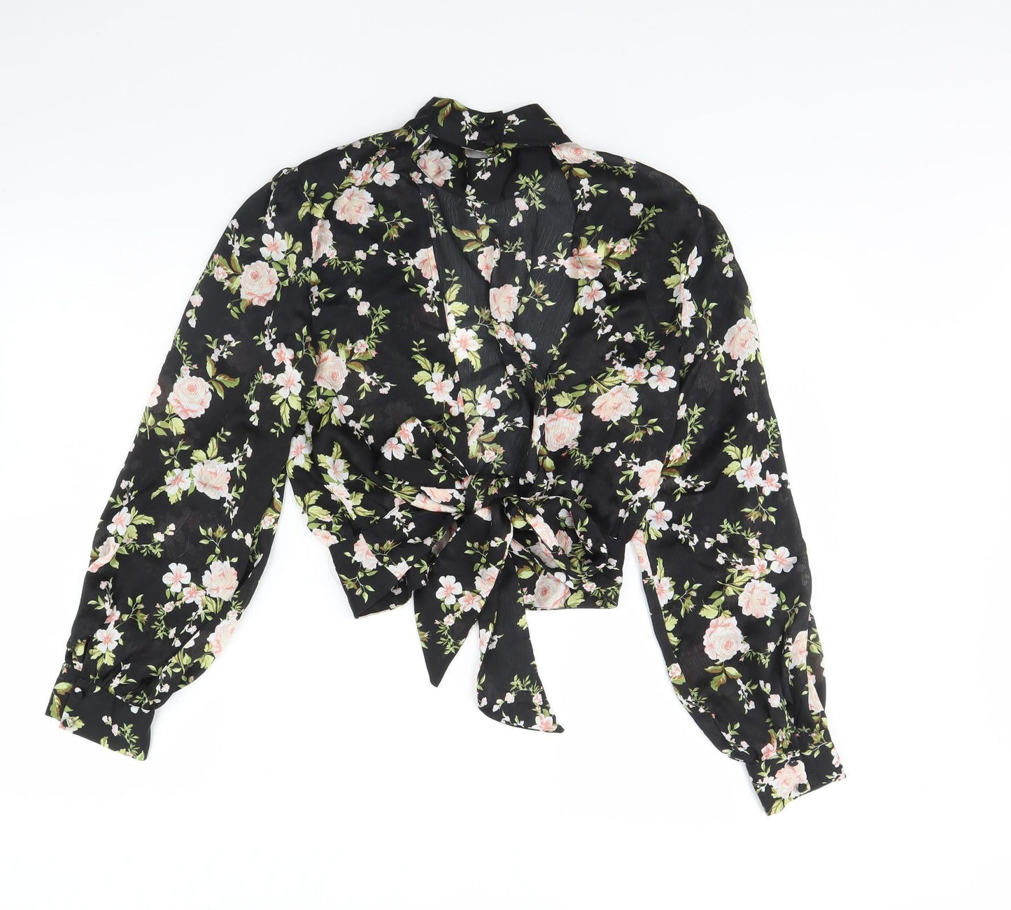 Womens UK Size 6 Topshop Black Basic Blouse
