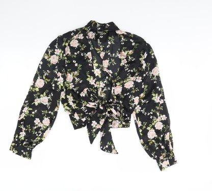 Womens UK Size 6 Topshop Black Basic Blouse