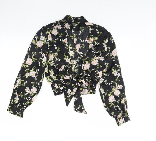 Womens UK Size 6 Topshop Black Basic Blouse