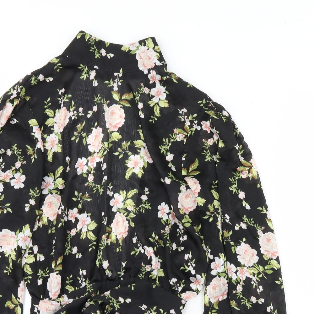 Womens UK Size 6 Topshop Black Basic Blouse
