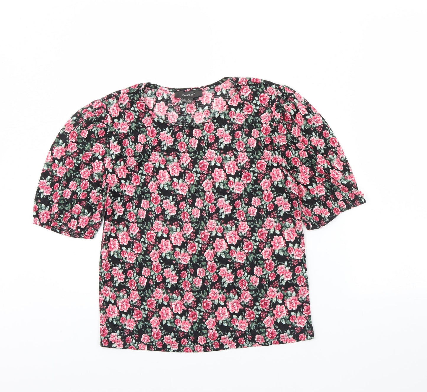 Primark Womens Black Floral  Basic Blouse Size S