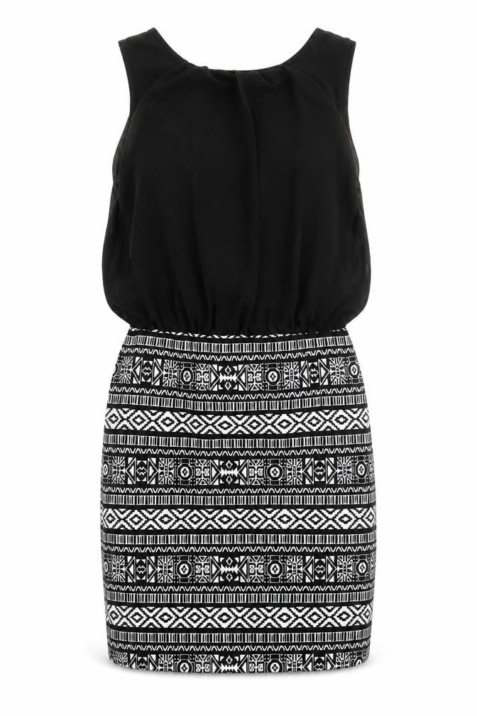 Front view of New Look women’s black pencil dress, size UK 10
