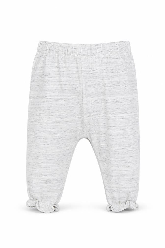 Front view of mamas & papas girls’ grey jogger trousers, size 18, months