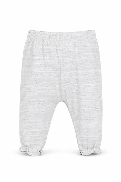 Front view of mamas & papas girls’ grey jogger trousers, size 18, months