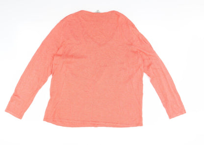 TOM TAILOR Mens Orange   Pullover Jumper Size 2XL