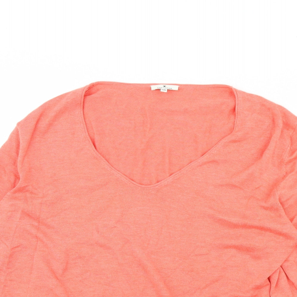 TOM TAILOR Mens Orange   Pullover Jumper Size 2XL