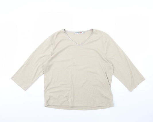 Womens UK Size 20 Poppy Beige Basic Blouse