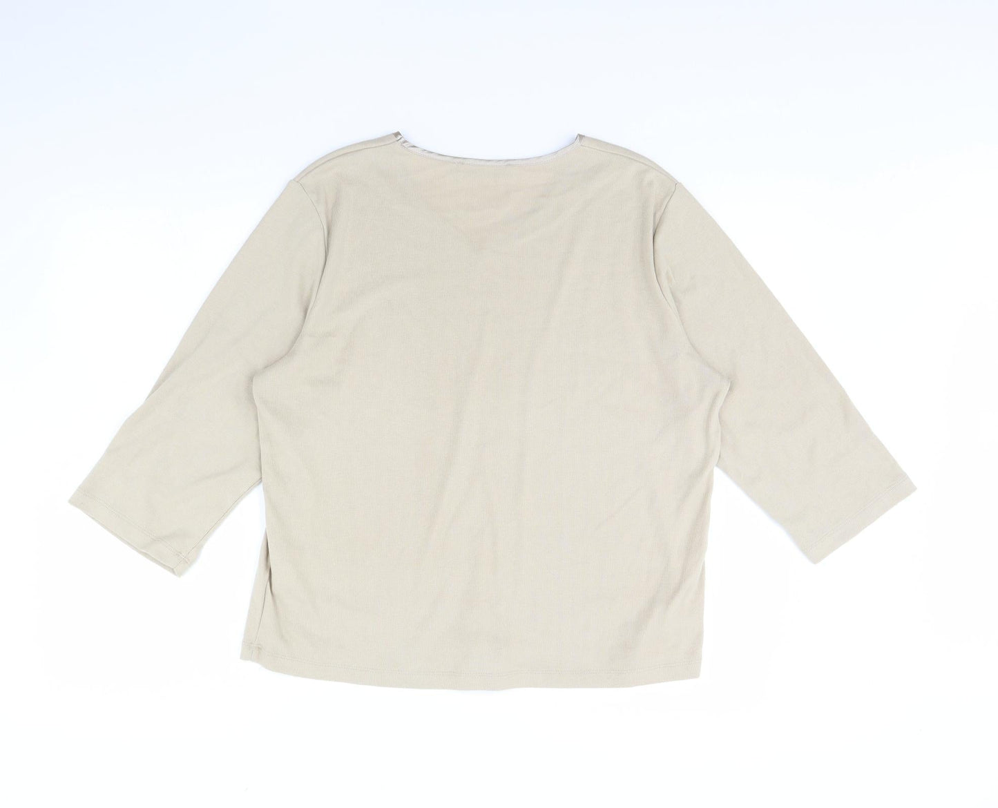 Womens UK Size 20 Poppy Beige Basic Blouse