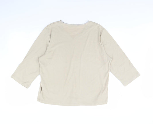 Womens UK Size 20 Poppy Beige Basic Blouse
