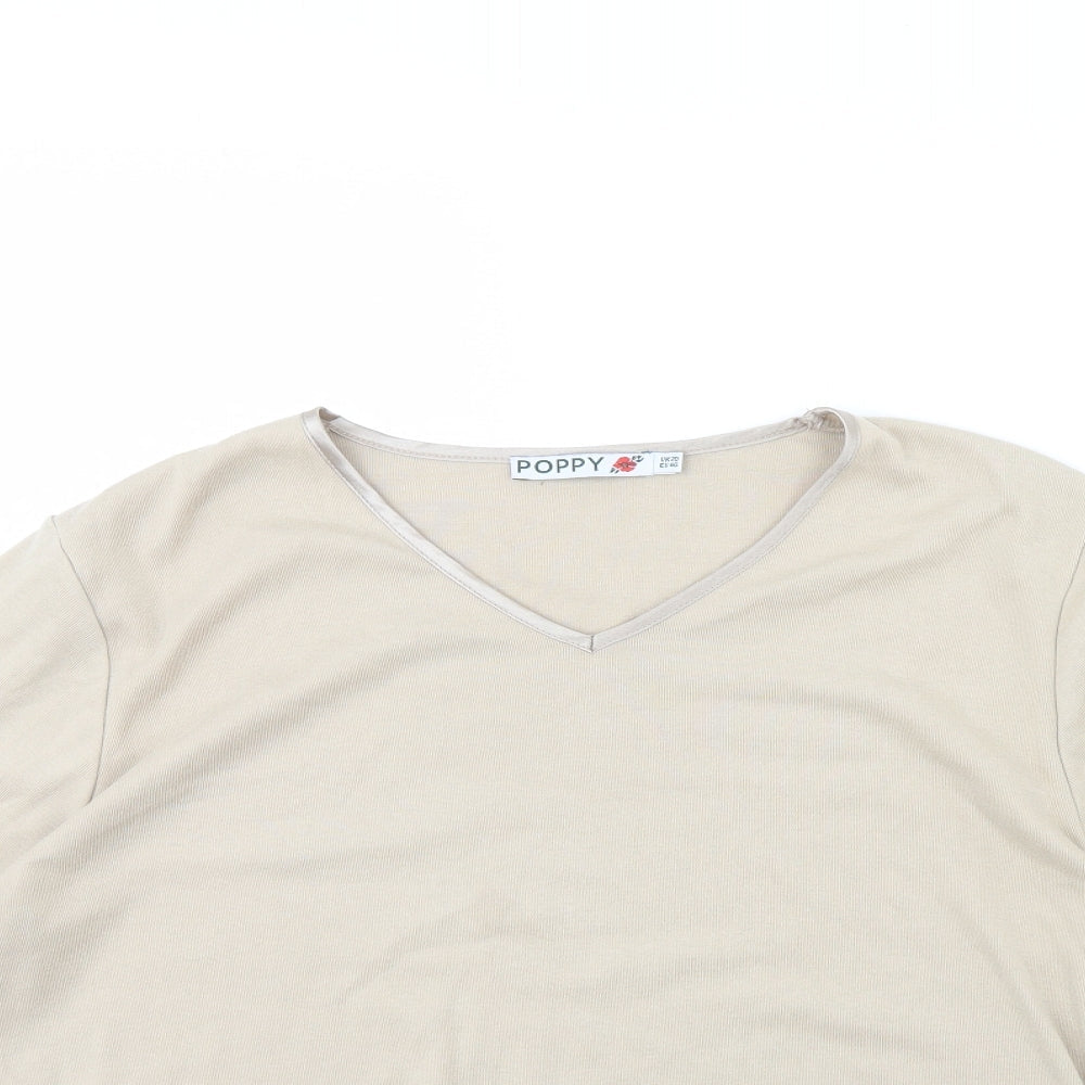 Womens UK Size 20 Poppy Beige Basic Blouse