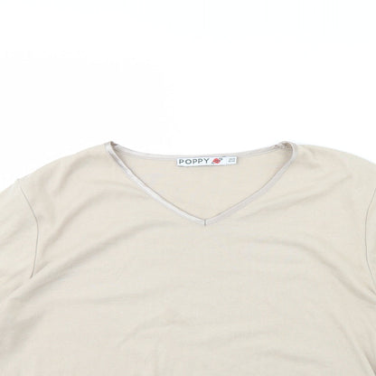 Womens UK Size 20 Poppy Beige Basic Blouse