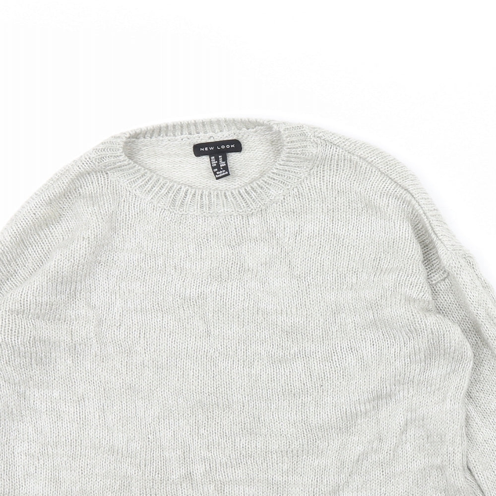 Womens UK Size M New Look Grey Pullover Jumper