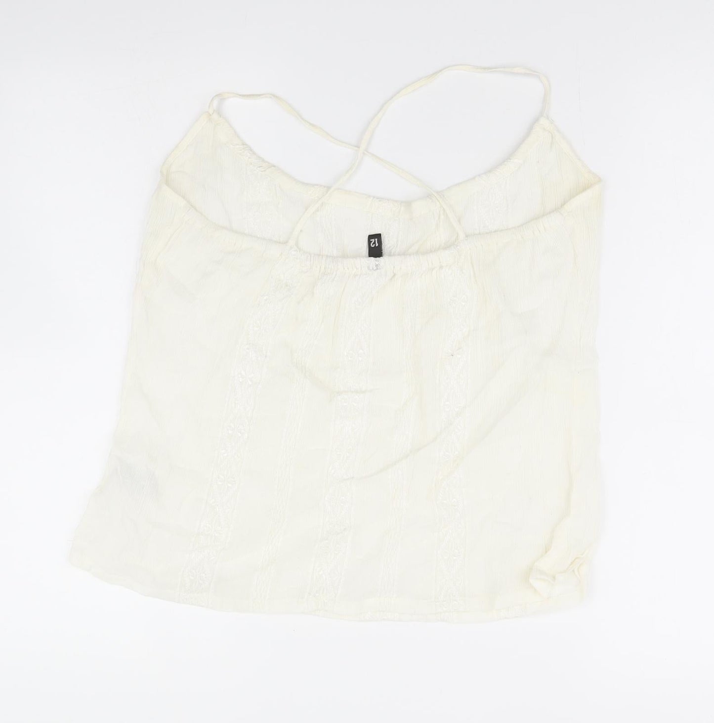 Womens UK Size 12 H&M White Basic Tank