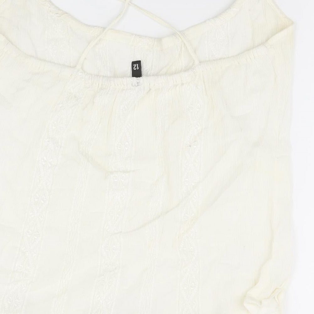 Womens UK Size 12 H&M White Basic Tank