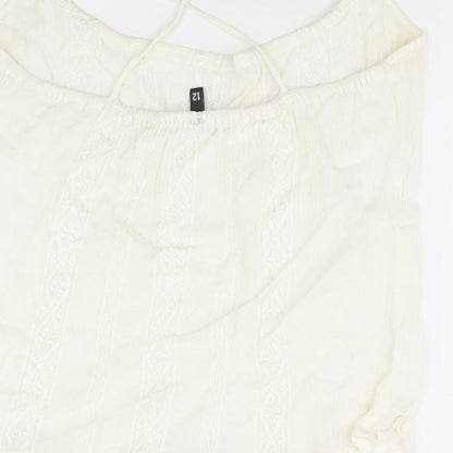 Womens UK Size 12 H&M White Basic Tank