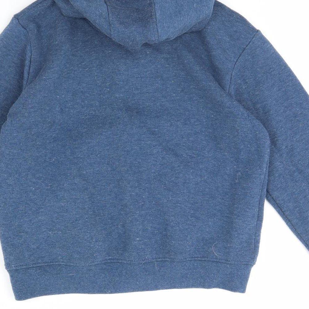 Brand and care label for Primark boys’ blue jacket, size 9, years