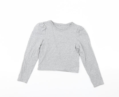 Additional front view of George girls’ grey basic t-shirt, size 8, years