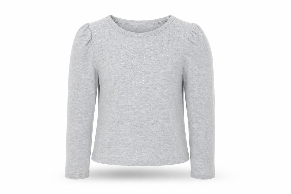 Front view of George girls’ grey basic t-shirt, size 8, years