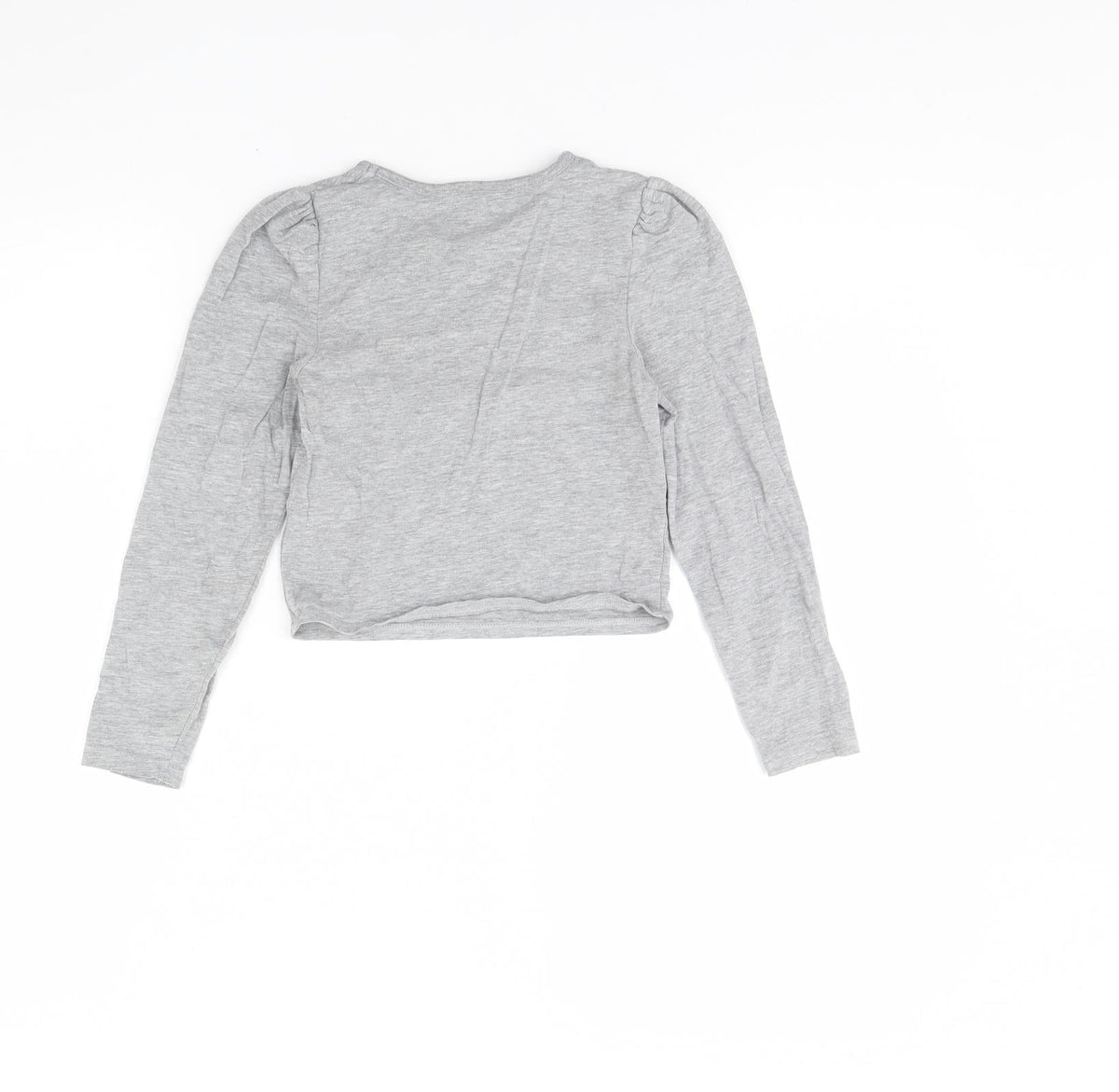 Back view of George girls’ grey basic t-shirt, size 8, years