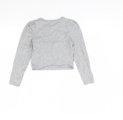 Back view of George girls’ grey basic t-shirt, size 8, years