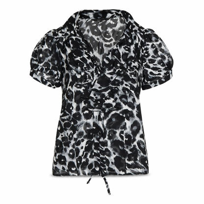Debenhams Womens Blue Animal Print  Basic Button-Up Size 6
