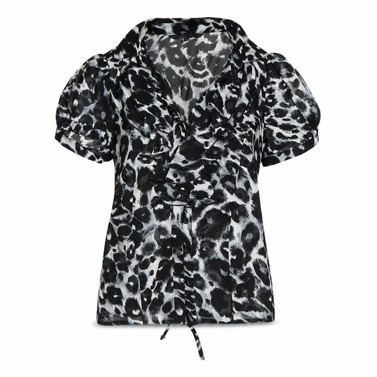 Debenhams Womens Blue Animal Print  Basic Button-Up Size 6