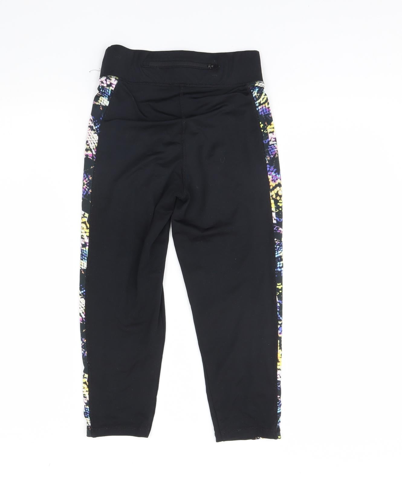 F&F Womens Black   Cropped Leggings Size 6 L20 in