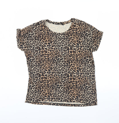 Only  Womens Brown Animal Print  Basic Blouse Size 10
