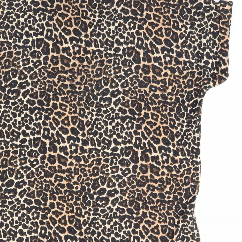 Only  Womens Brown Animal Print  Basic Blouse Size 10