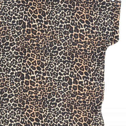 Only  Womens Brown Animal Print  Basic Blouse Size 10