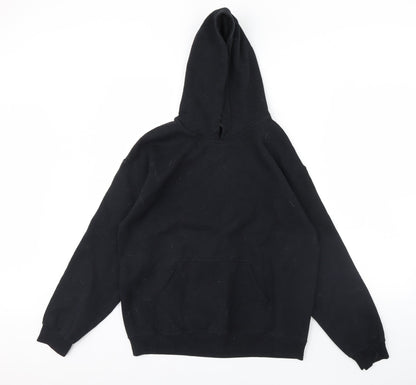 Mens UK Size M Gildan Black Pullover Hoodie