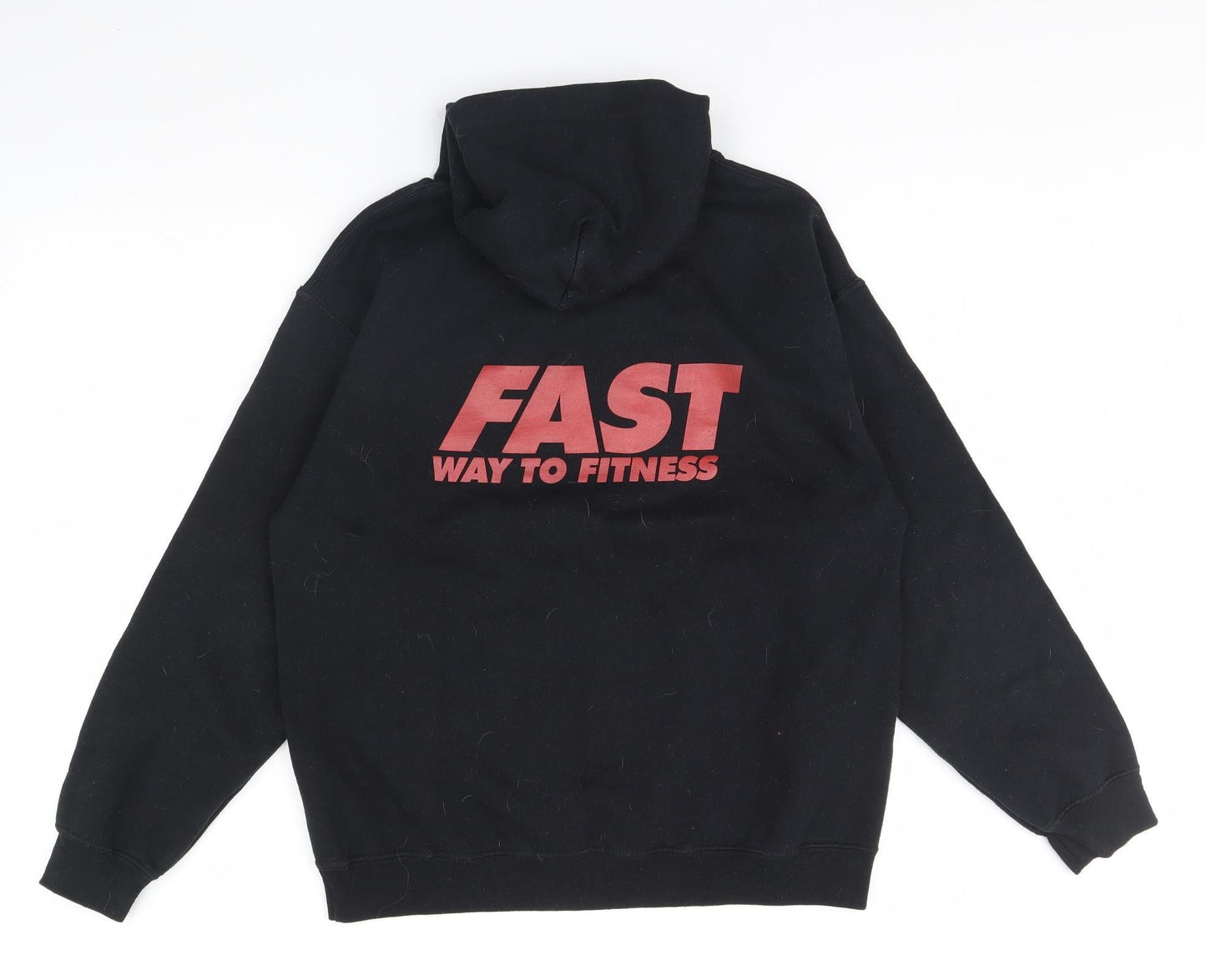 Mens UK Size M Gildan Black Pullover Hoodie