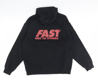 Mens UK Size M Gildan Black Pullover Hoodie